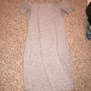 Gray strapless dress